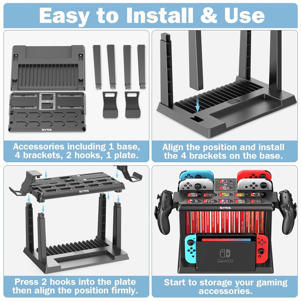 Game Storage Tower Controller Charger Station Dock Organizer for Nintendo Switch - Picture 3 of 5